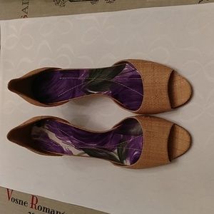 Vintage Kate Spade d'orsay peep toe pumps